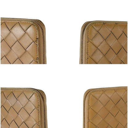 Bottega Veneta Round Zippy Long Wallet Beige Maxi Intrecciato Leather Round Zip