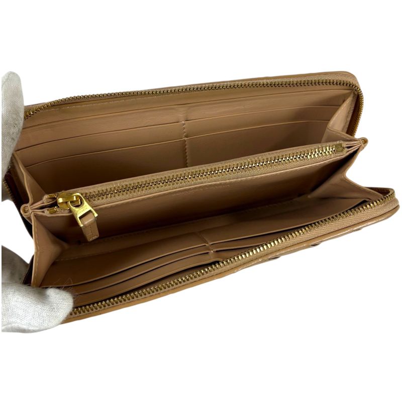 Bottega Veneta Round Zippy Long Wallet Beige Maxi Intrecciato Leather Round Zip