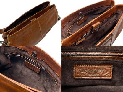 Saint Laurent Mombasa Bag Brown Leather Silver — view 8