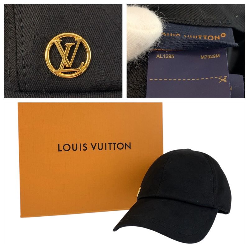 Louis Vuitton Mine Black Gold Hardware Cotton M7929m Cap Hat Ladies 506845