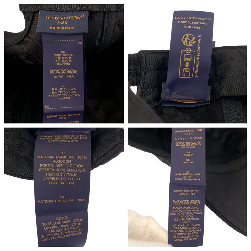 Louis Vuitton Mine Black Gold Hardware Cotton M7929m Cap Hat Ladies 506845
