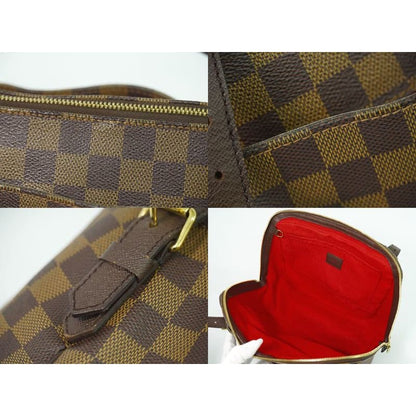 Louis Vuitton Belem MM Damier Ebene Handbag Brown Bag
