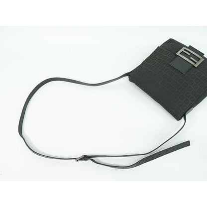 Fendi Zucchino Shoulder Bag Pochette Canvas Black 8 Bt127