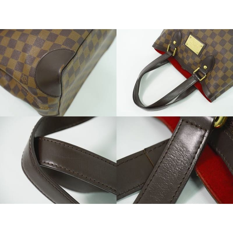 Louis Vuitton Hampstead PM Damier Ebene Tote Bag Handbag Brown