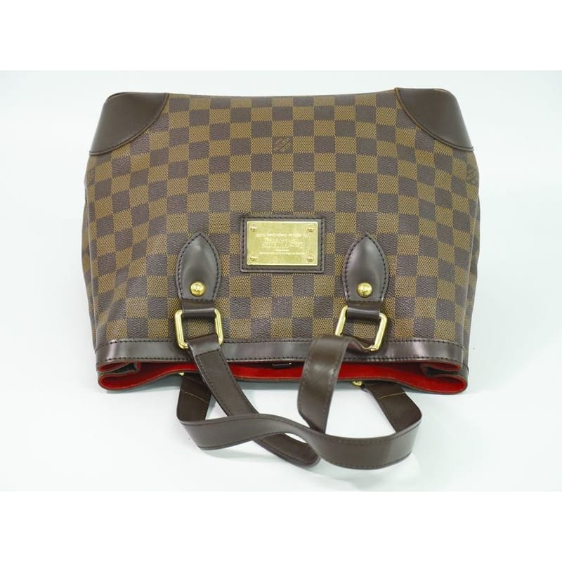 Louis Vuitton Hampstead PM Damier Ebene Tote Bag Handbag Brown
