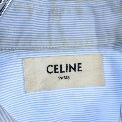 Celine Cotton Striped Long Sleeve Shirt Blue 0fc5940s