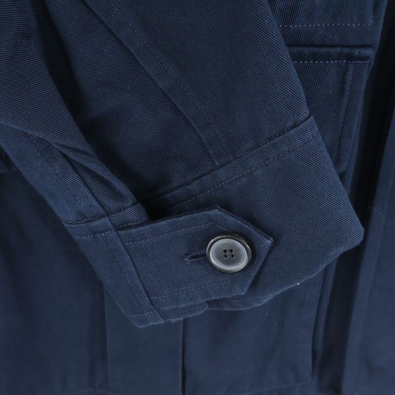 Loewe Anagram Logo Embroidery Military Shirt Jacket Navy Black H2108240df