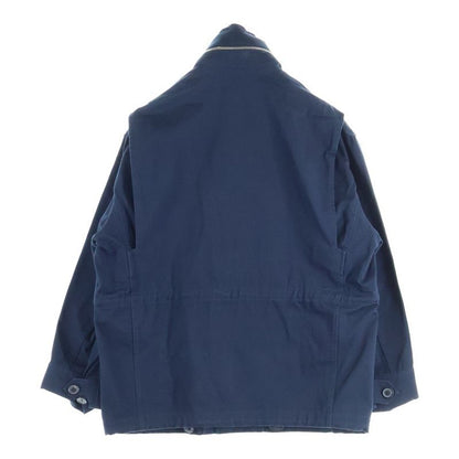 Loewe Anagram Logo Embroidery Military Shirt Jacket Navy Black H2108240df