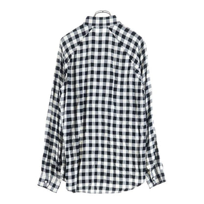 Balenciaga Rayon Check Raglan Long Sleeve Shirt Black White 625543 Tim13
