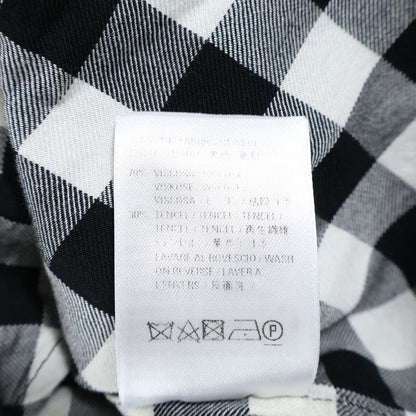 Balenciaga Rayon Check Raglan Long Sleeve Shirt Black White 625543 Tim13