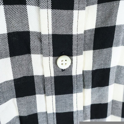 Balenciaga Rayon Check Raglan Long Sleeve Shirt Black White 625543 Tim13