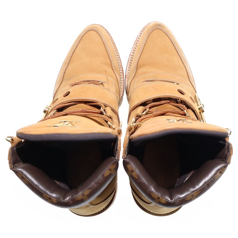 Louis Vuitton LV Creeper Line Chain Decoration Nubuck Leather Ankle Boots High