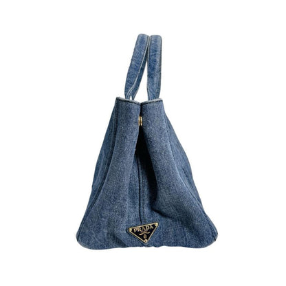 Prada Canvas Tote Bag Canapa Blue