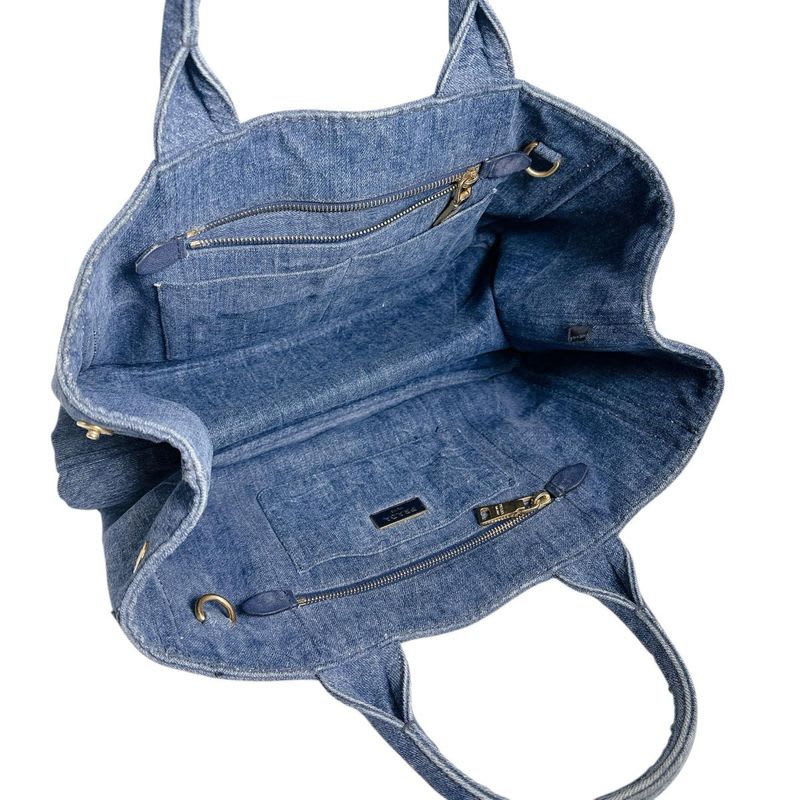 Prada Canvas Tote Bag Canapa Blue