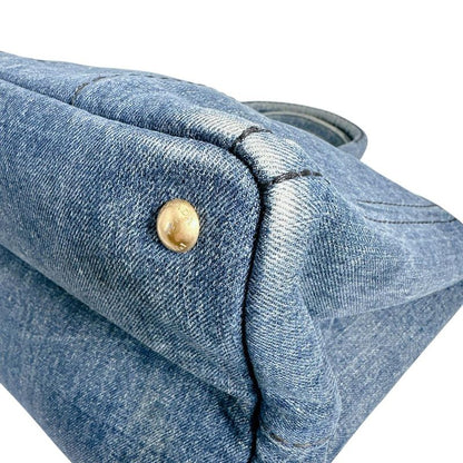 Prada Canvas Tote Bag Canapa Blue