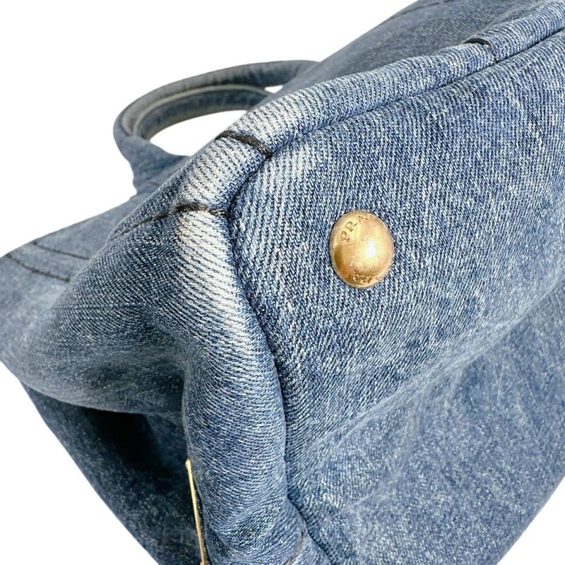 Prada Canvas Tote Bag Canapa Blue