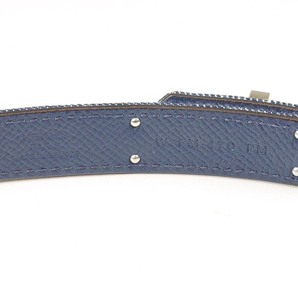 Hermes Women's Belt Kelly Jean 18 PM Epson Denim Blue Series Silver Hardware
