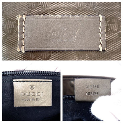 Gucci GG Imprime Grey Gunmetal Hardware Canvas Leather Tote Bag