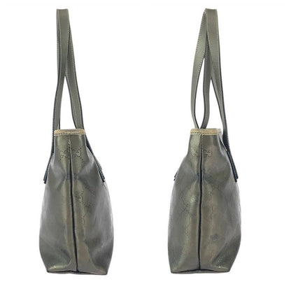 Gucci GG Implement Greige Gunmetal Hardware GG Canvas Leather 211138 Tote Bag