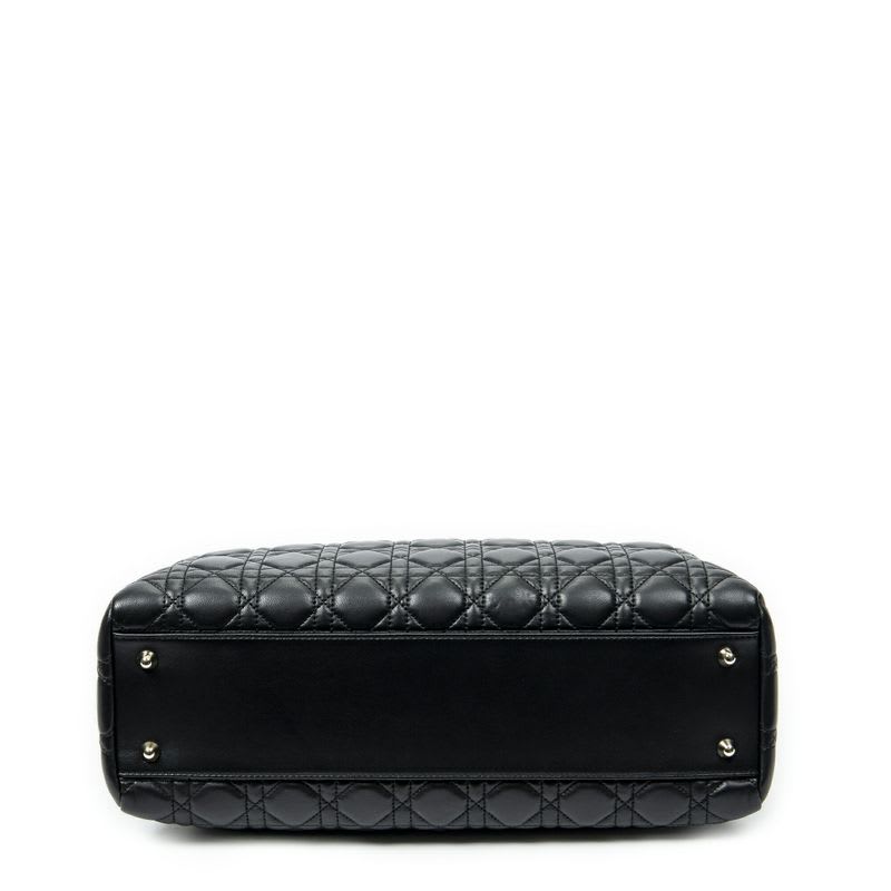 Dior Soft Shopping Tote Black Matelasse Lambskin Leather