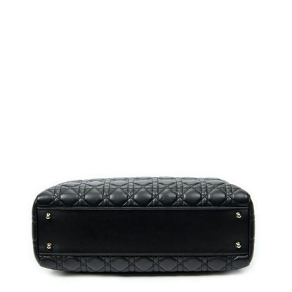 Dior Soft Shopping Tote Black Matelasse Lambskin Leather
