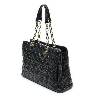 Dior Soft Shopping Tote Black Matelasse Lambskin Leather
