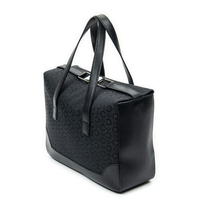 Celine Vintage Fold Top Tote Black C Macadam Canvas