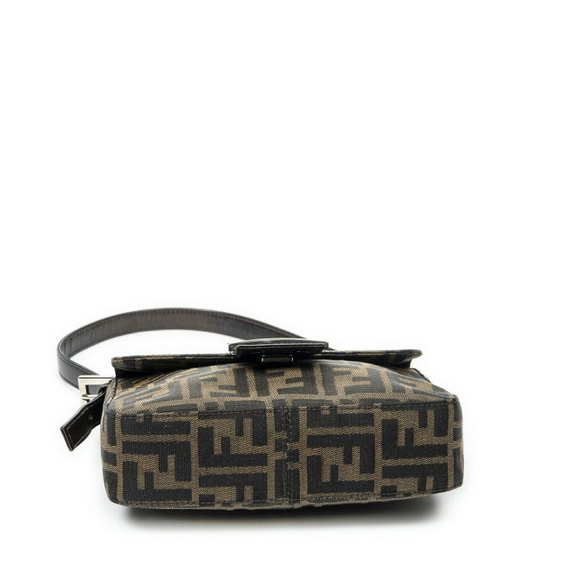 Fendi Square Flap Tongue Dark Brown Zucca Canvas