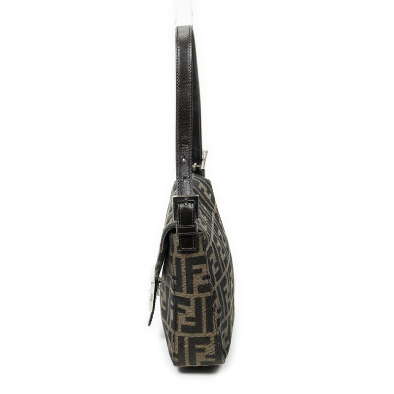 Fendi Square Flap Tongue Dark Brown Zucca Canvas