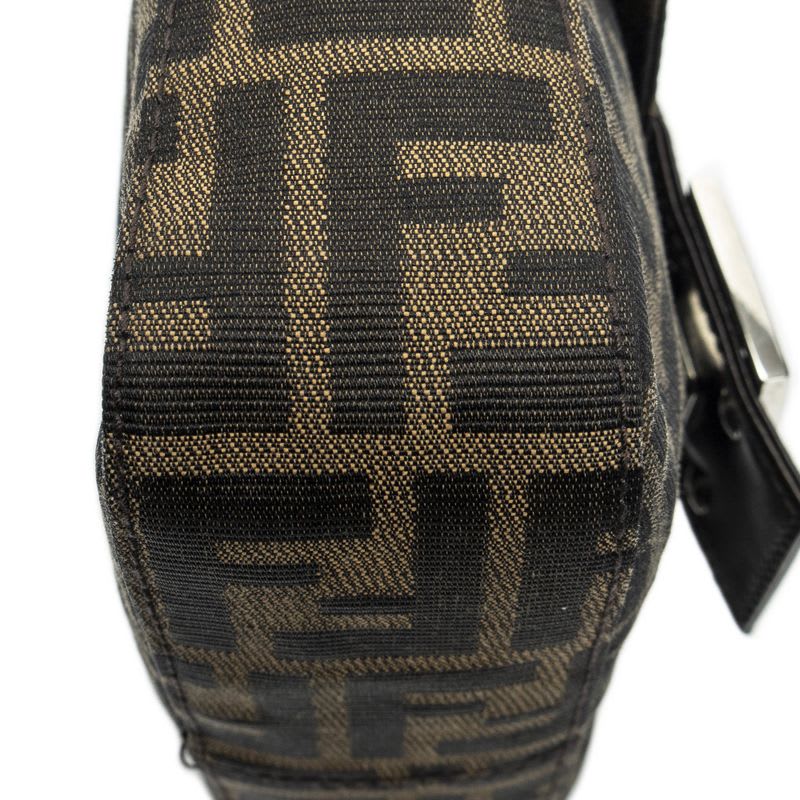 Fendi Square Flap Tongue Dark Brown Zucca Canvas