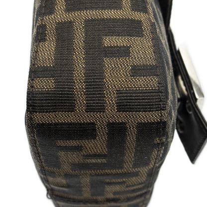 Fendi Square Flap Tongue Dark Brown Zucca Canvas
