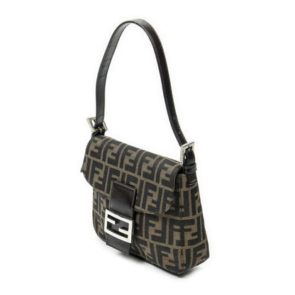 Fendi Square Flap Tongue Dark Brown Zucca Canvas