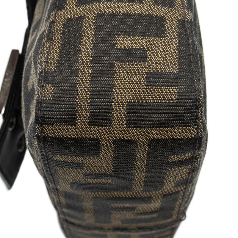 Fendi Square Flap Tongue Dark Brown Zucca Canvas