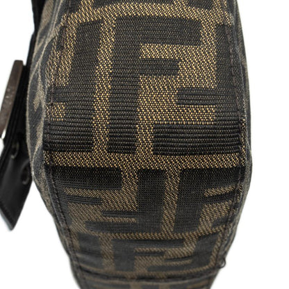 Fendi Square Flap Tongue Dark Brown Zucca Canvas