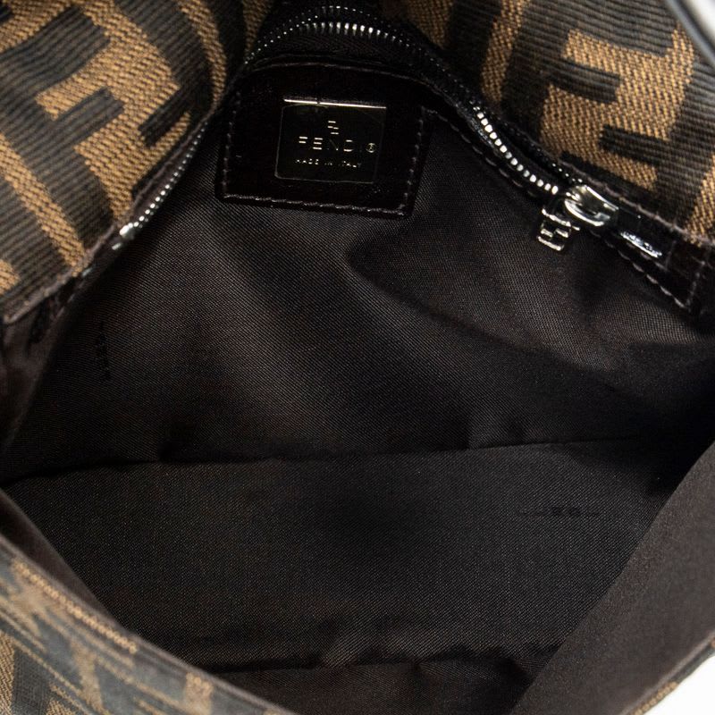 Fendi Square Flap Tongue Dark Brown Zucca Canvas