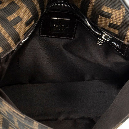 Fendi Square Flap Tongue Dark Brown Zucca Canvas