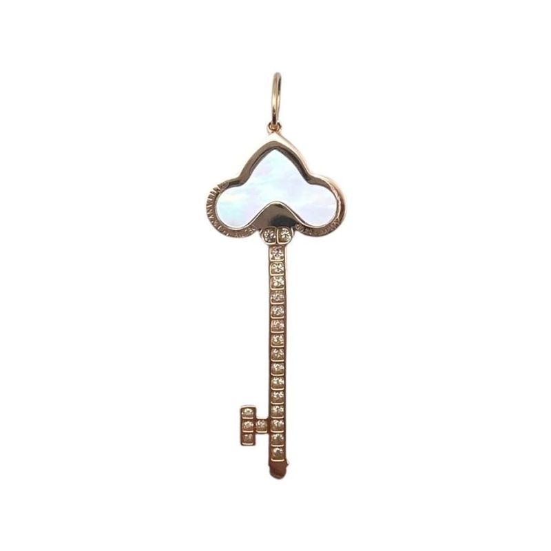 Tiffany & Co Pen Top Fleur De Lis Key Au750 Rose Gold Diamond Shell Tiffany