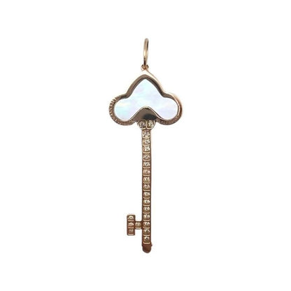 Tiffany & Co Pen Top Fleur De Lis Key Au750 Rose Gold Diamond Shell Tiffany