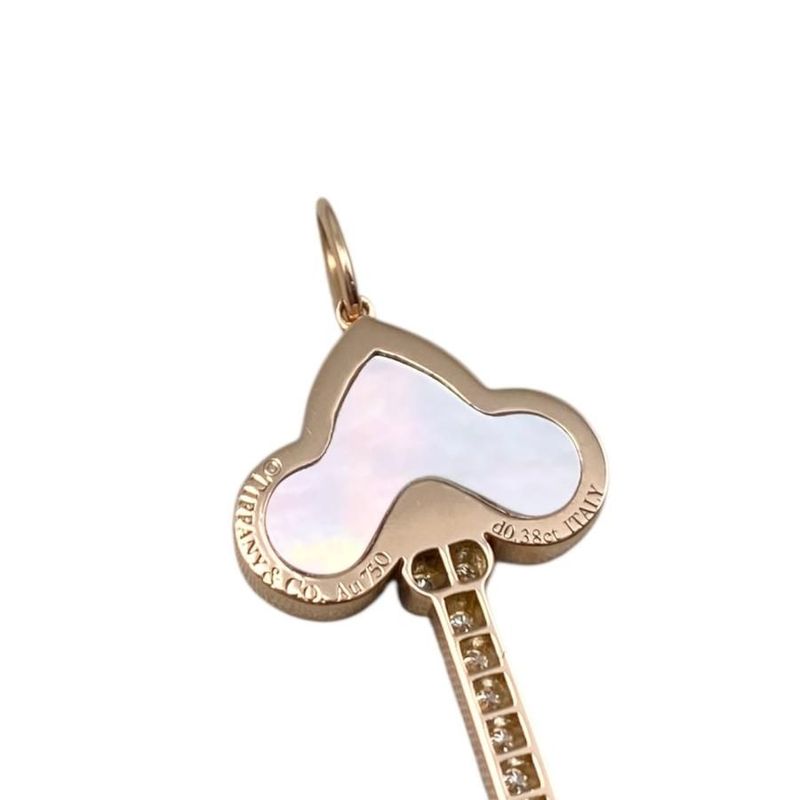 Tiffany & Co Pen Top Fleur De Lis Key Au750 Rose Gold Diamond Shell Tiffany