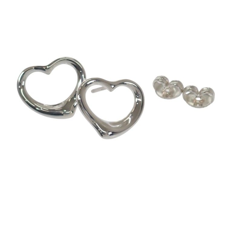 Tiffany & Co Open Heart Earrings Silver 925 Women's