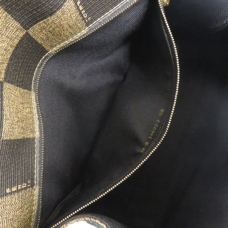 Fendi 2WAY PVC Leather Brown Handbag Brown 0813 Fendi