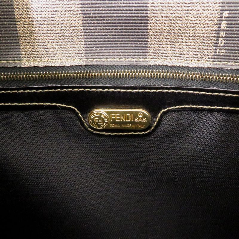 Fendi 2WAY PVC Leather Brown Handbag Brown 0813 Fendi