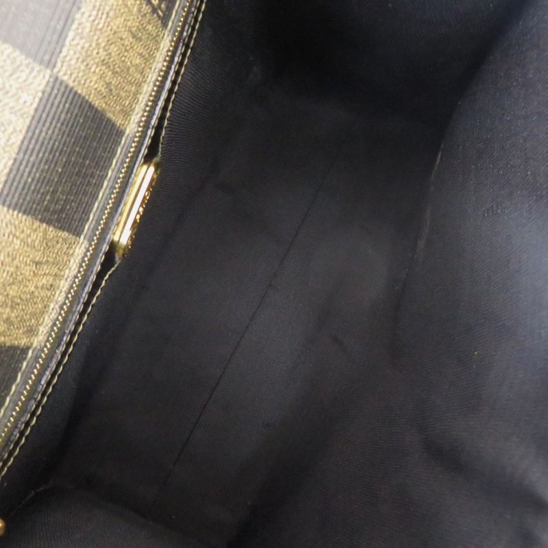 Fendi 2WAY PVC Leather Brown Handbag Brown 0813 Fendi