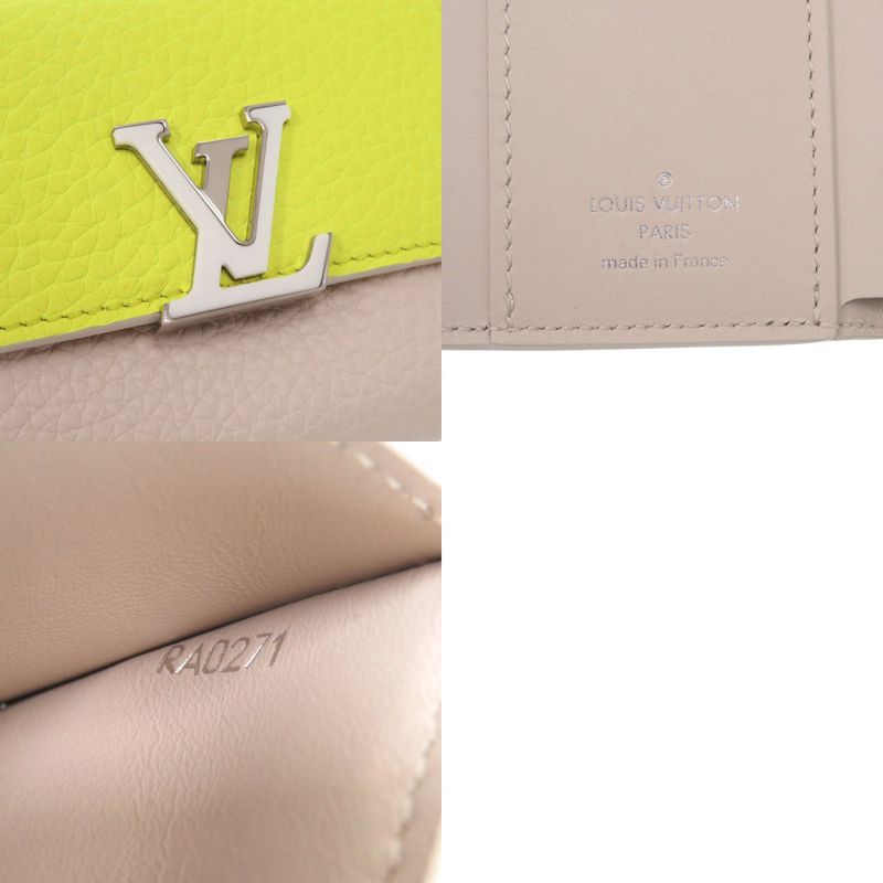 Louis Vuitton Portefeuille Capucines XS M80325 Taurillon Leather Yellow Beige