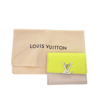 Louis Vuitton Portefeuille Capucines XS M80325 Taurillon Leather Yellow Beige