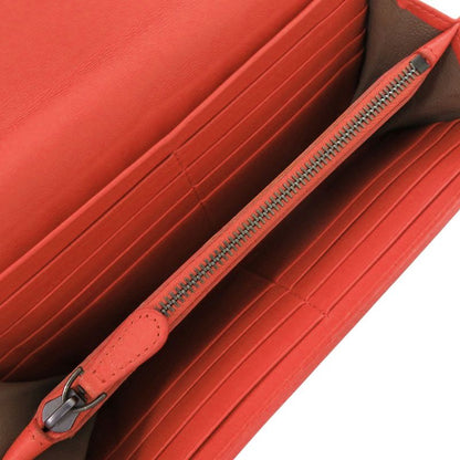 Bottega Veneta Intrecciato Leather Red Long Wallet Red 0787 Bottega Veneta