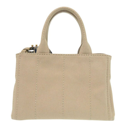 Prada Canapa Mini 1 Bg439 Canvas Beige Navy Tote Bag 0800