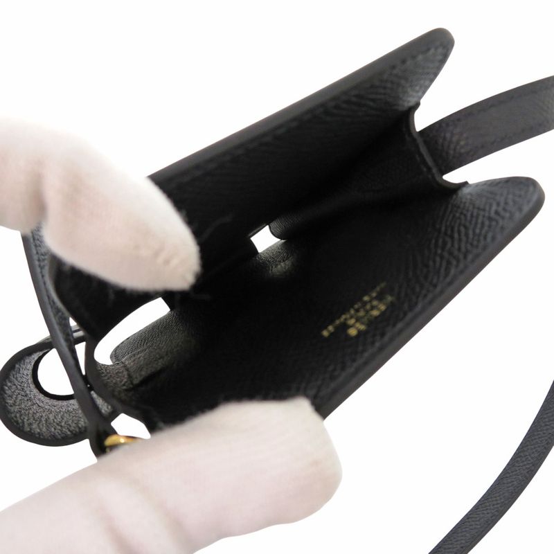 Hermes Way Phone Case Vaux Epson Black Gold Hardware U Engraved (made In 2022)