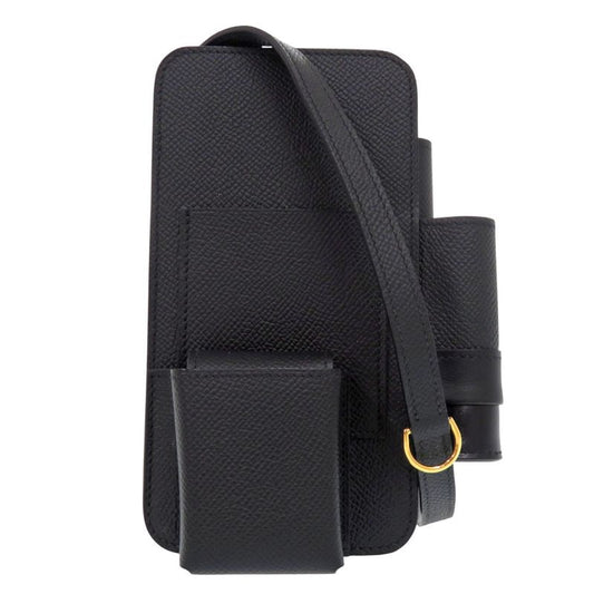 Hermes Way Phone Case Vaux Epson Black Gold Hardware U Engraved (made In 2022)