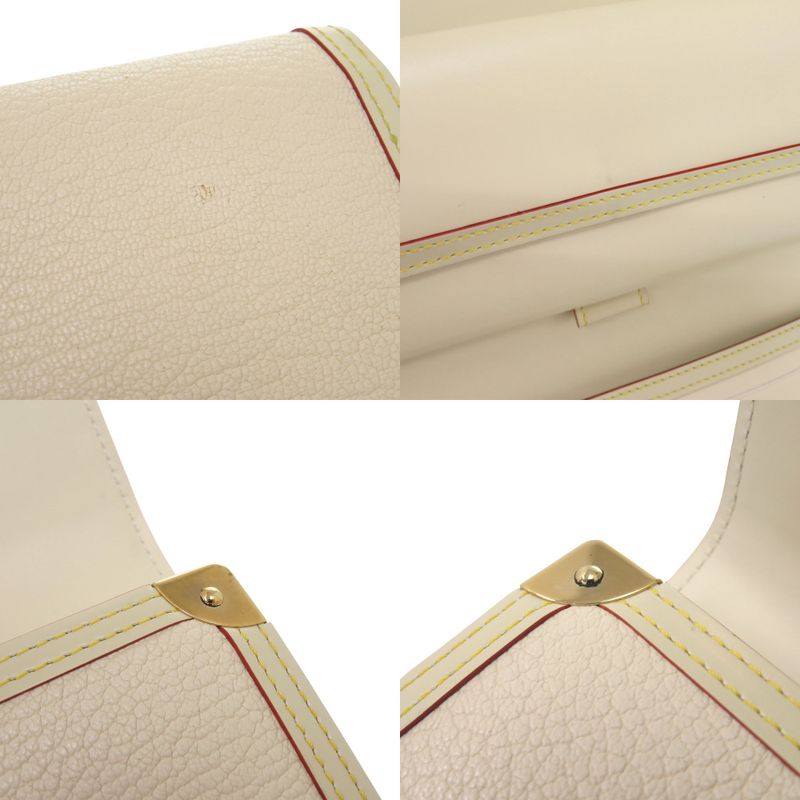 Louis Vuitton Porte Tresor International Suhari M91839 Leather White Long
